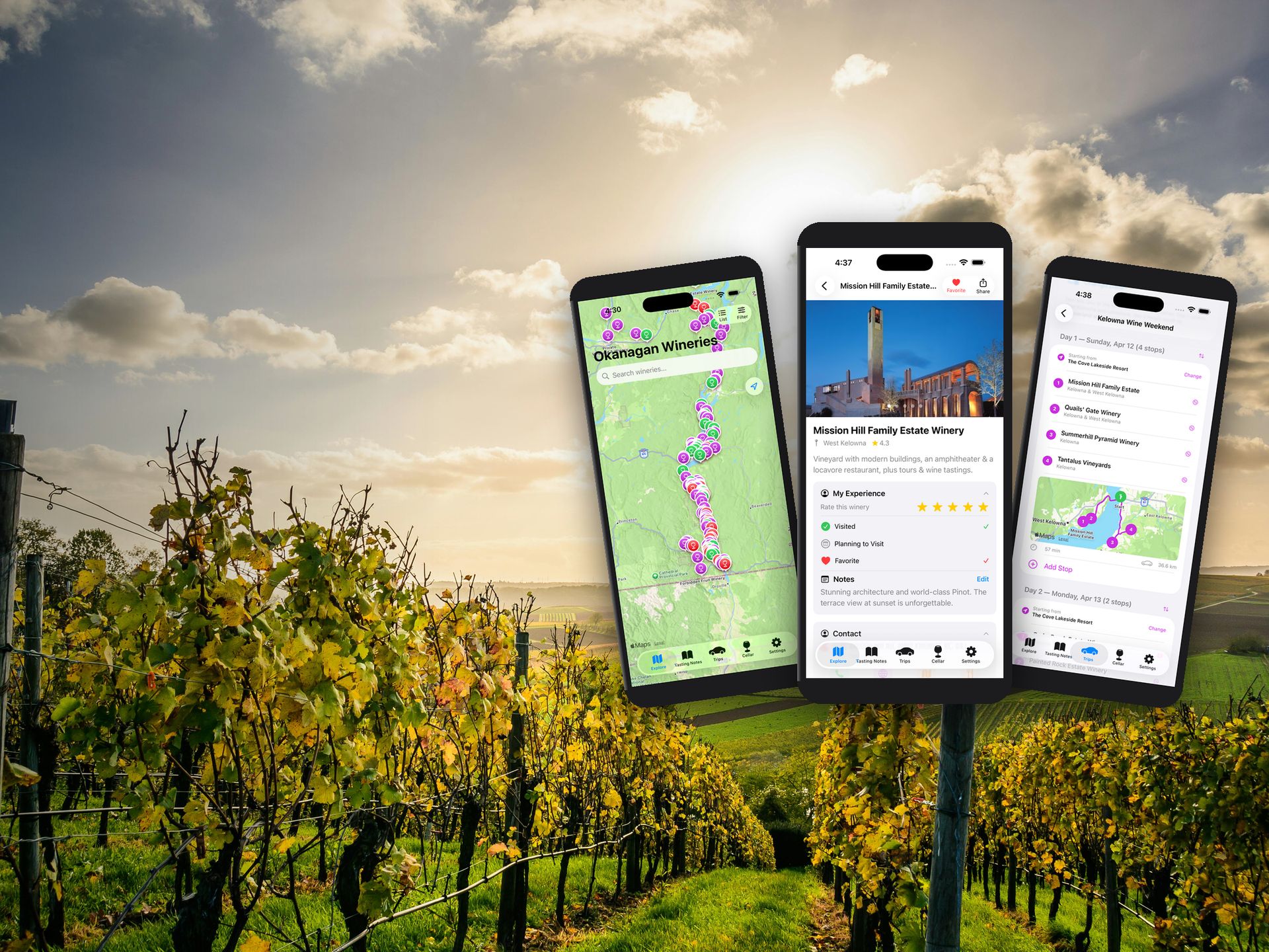 Okanagan Wineries app — explore BC wine country