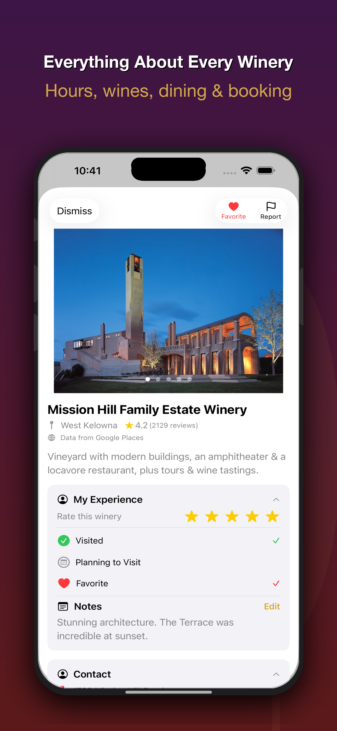 Winery Details